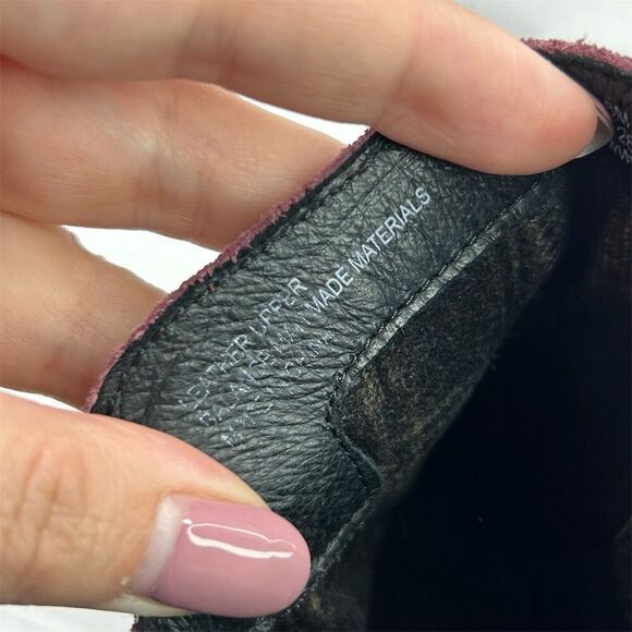 Born Women's Burgundy Red Purple Suede Ankle Boots Size 8M Boho Casual Buckle - Picture 13 of 14